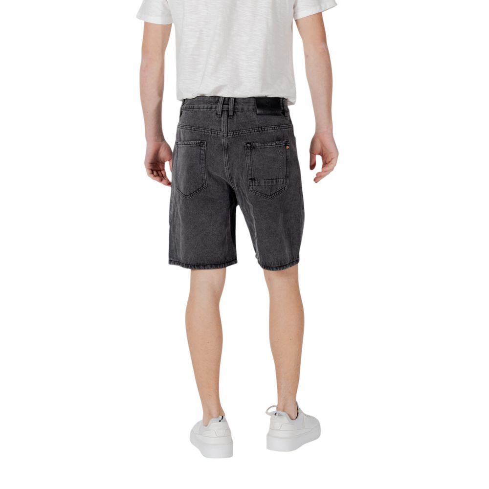 Gianni Lupo Black Cotton Bermuda Shorts Gianni Lupo