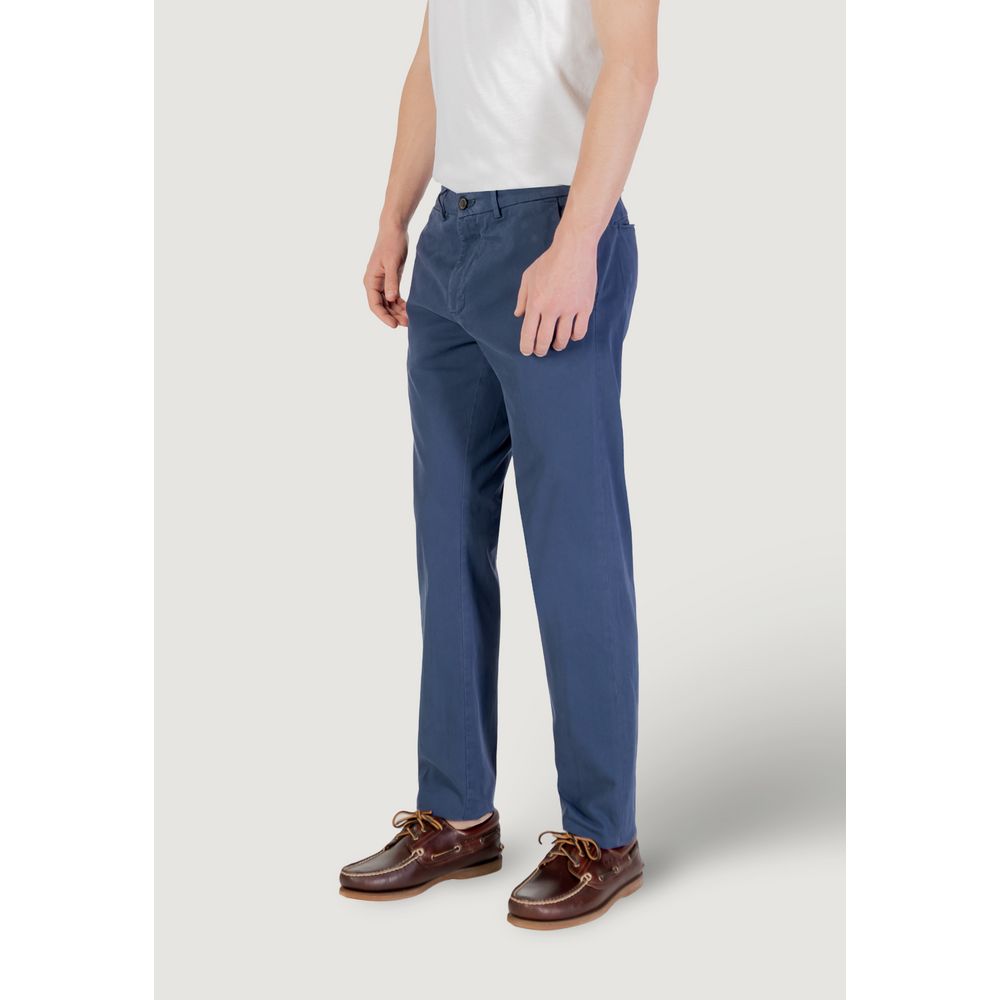 Borghese Blue Cotton Skinny Pants Borghese