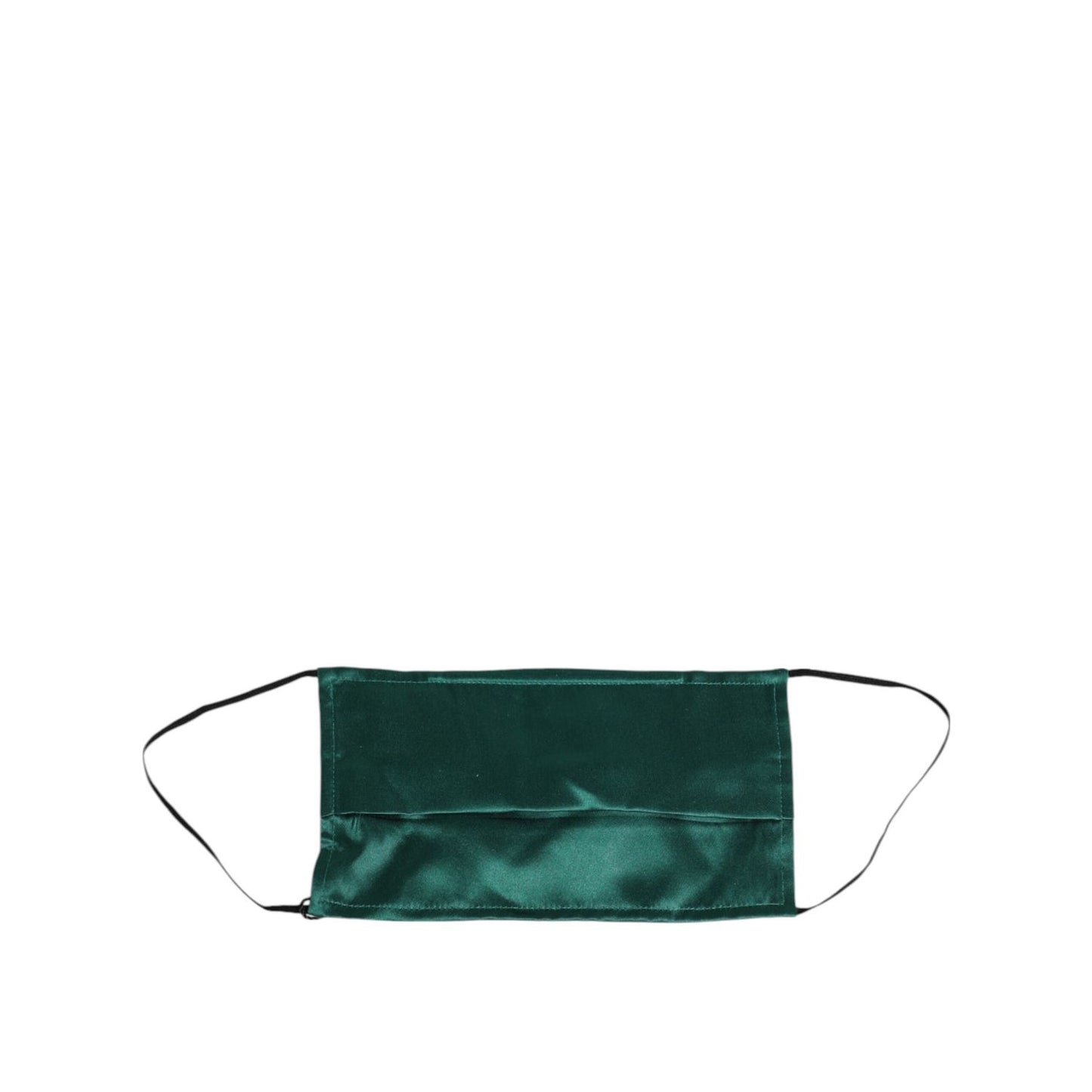 Dolce & Gabbana Green Silk Pleated Elastic Ear Strap Face Mask