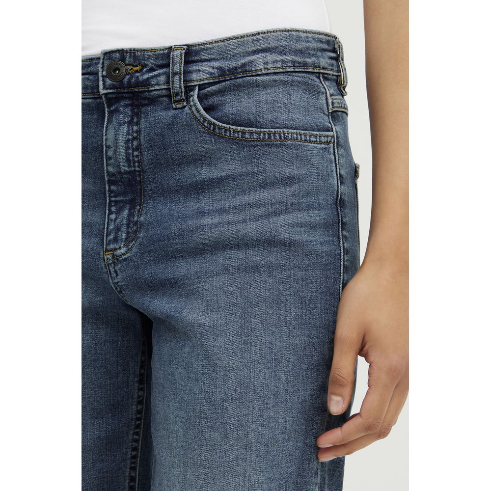 ICHI Blue Cotton Mom Jeans ICHI