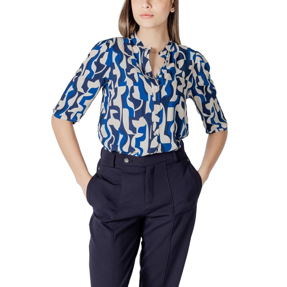 ICHI Blue Viscose Blouse ICHI