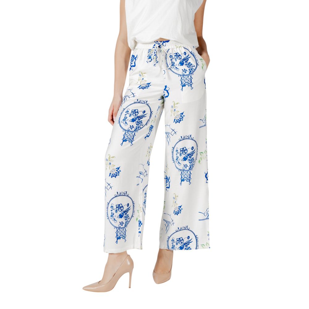 ICHI White Viscose Pant ICHI