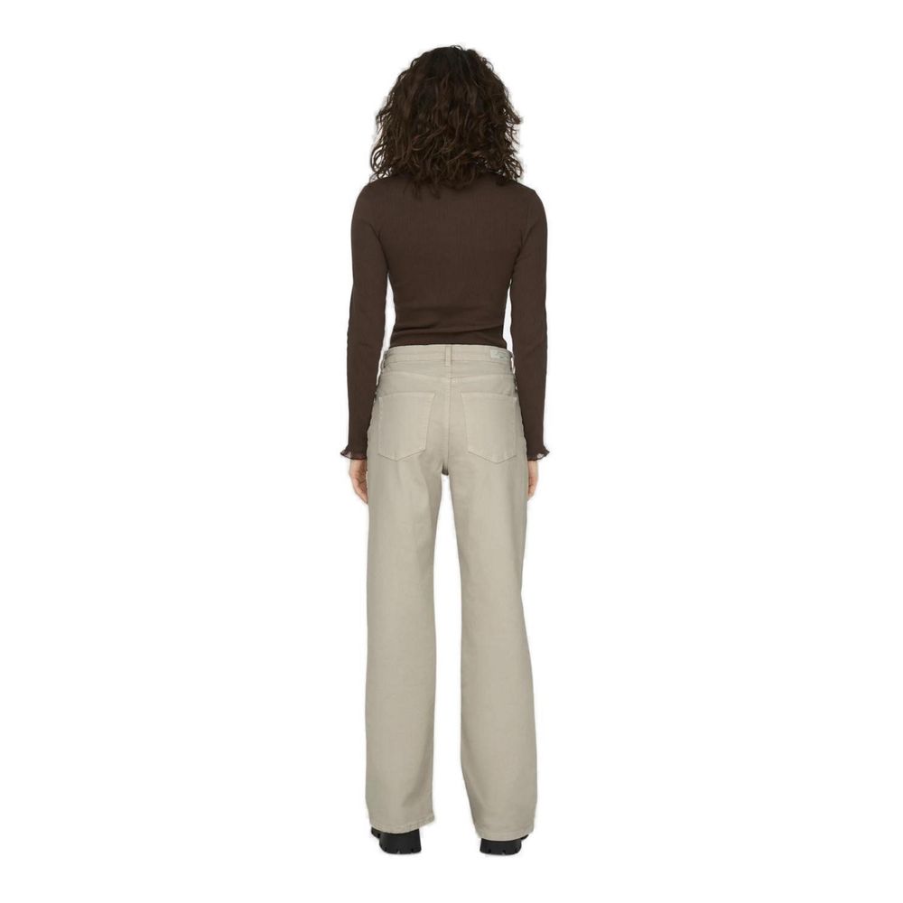 Only Beige Cotton Relaxed Fit Jeans Only