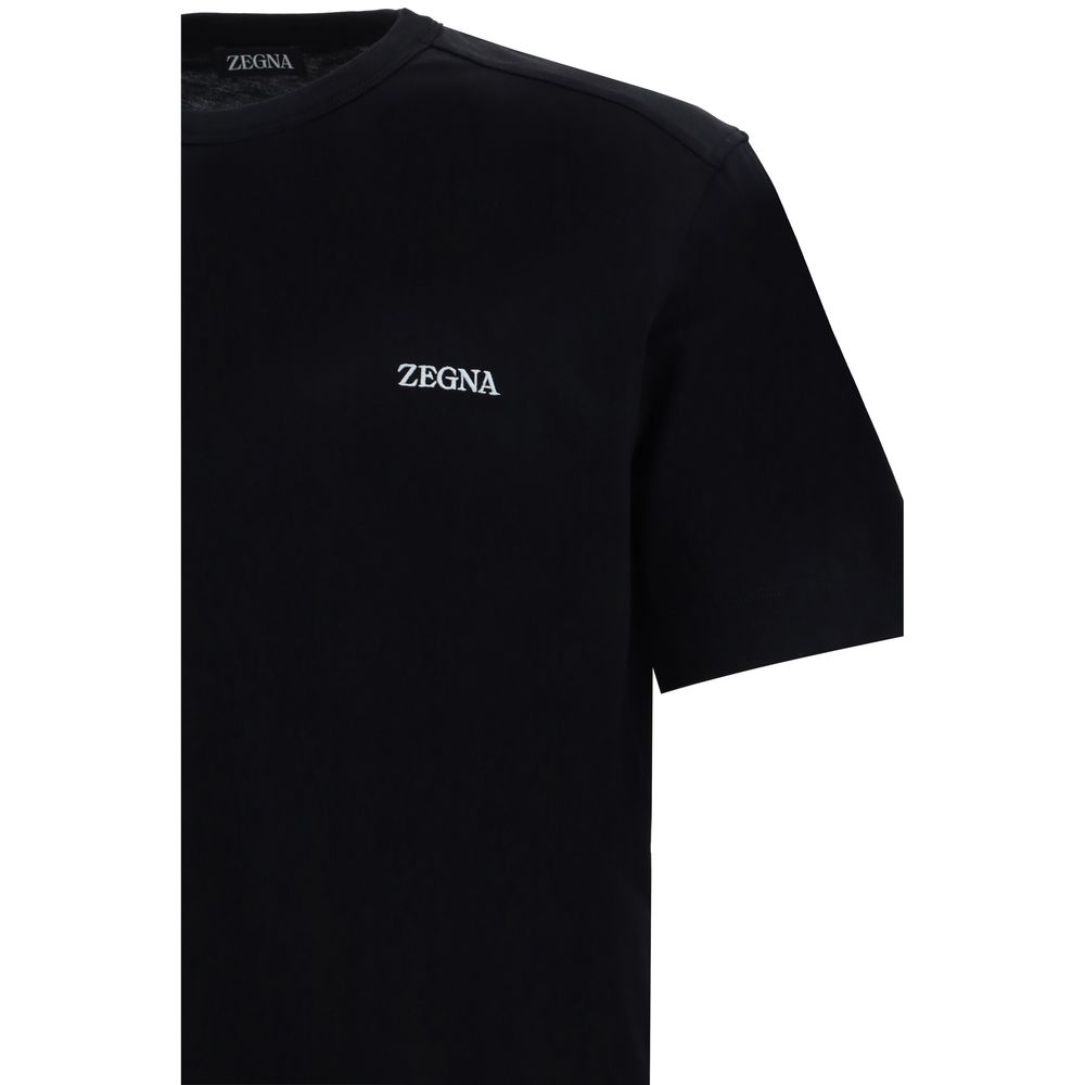 ZEGNA Black Cotton T-Shirt ZEGNA