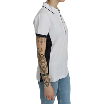 Beverly Hills Cotton White Collared Short Sleeve Top