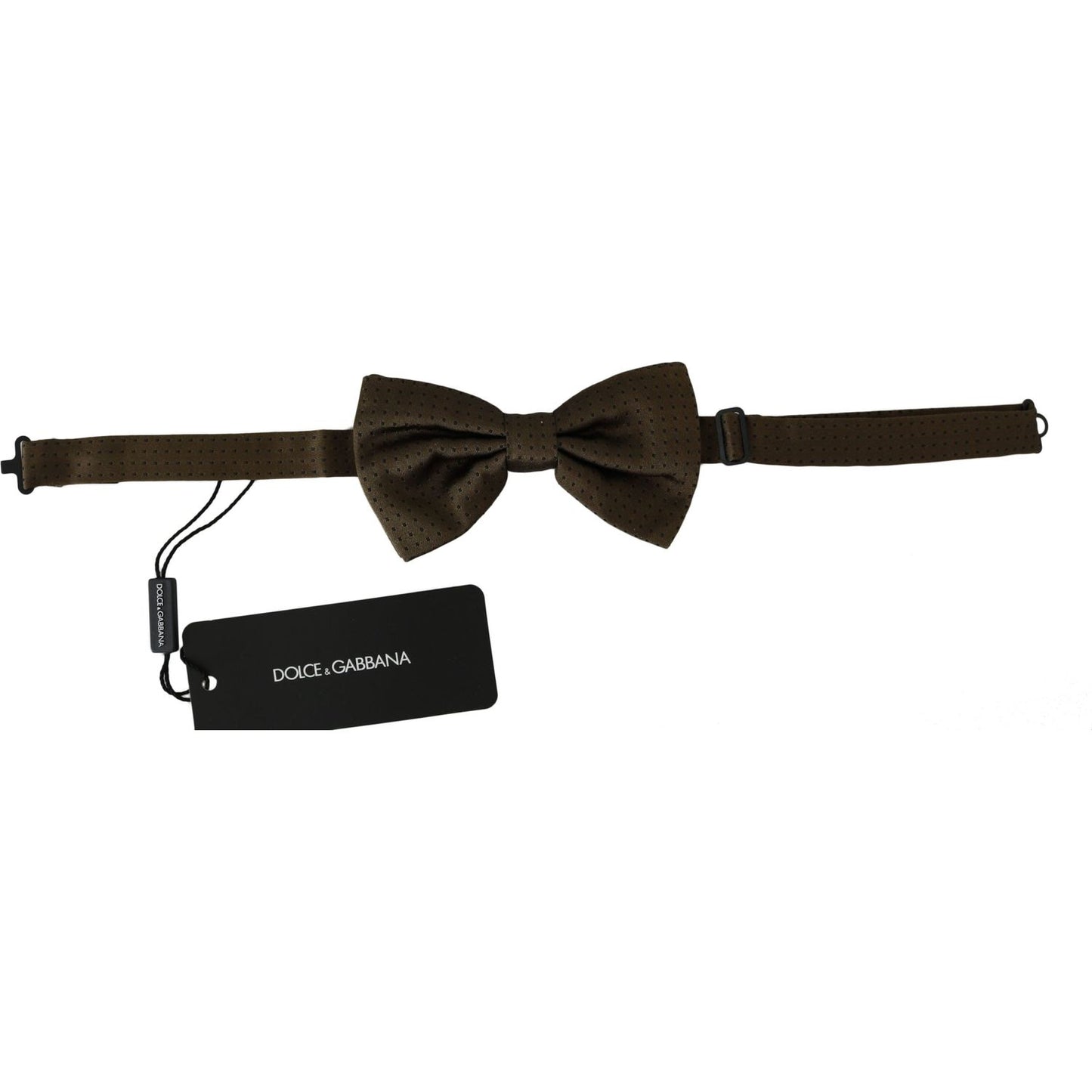 Dolce & Gabbana Elegant Brown Polka Dot Silk Bow Tie Bow Tie Dolce & Gabbana