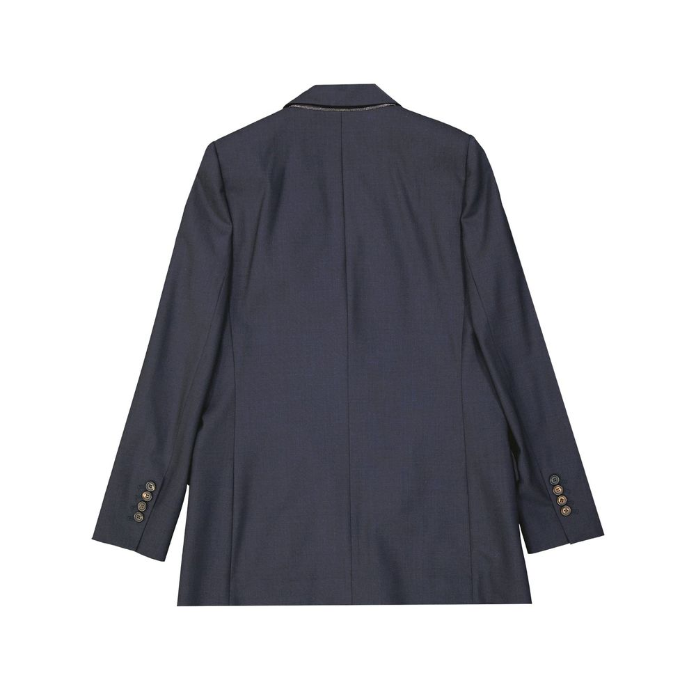 Brunello Cucinelli Blue Virgin Wool Coat