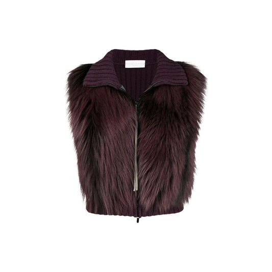 Fabiana Filippi Gray Merino Wool Sleveless Jacket