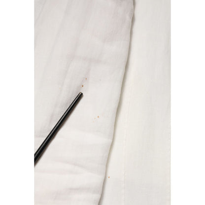 Dolce & Gabbana White Double Breasted Men Trench Coat Jacket