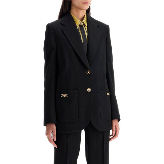 Versace single-breasted wool stretch blazer Jackets Versace