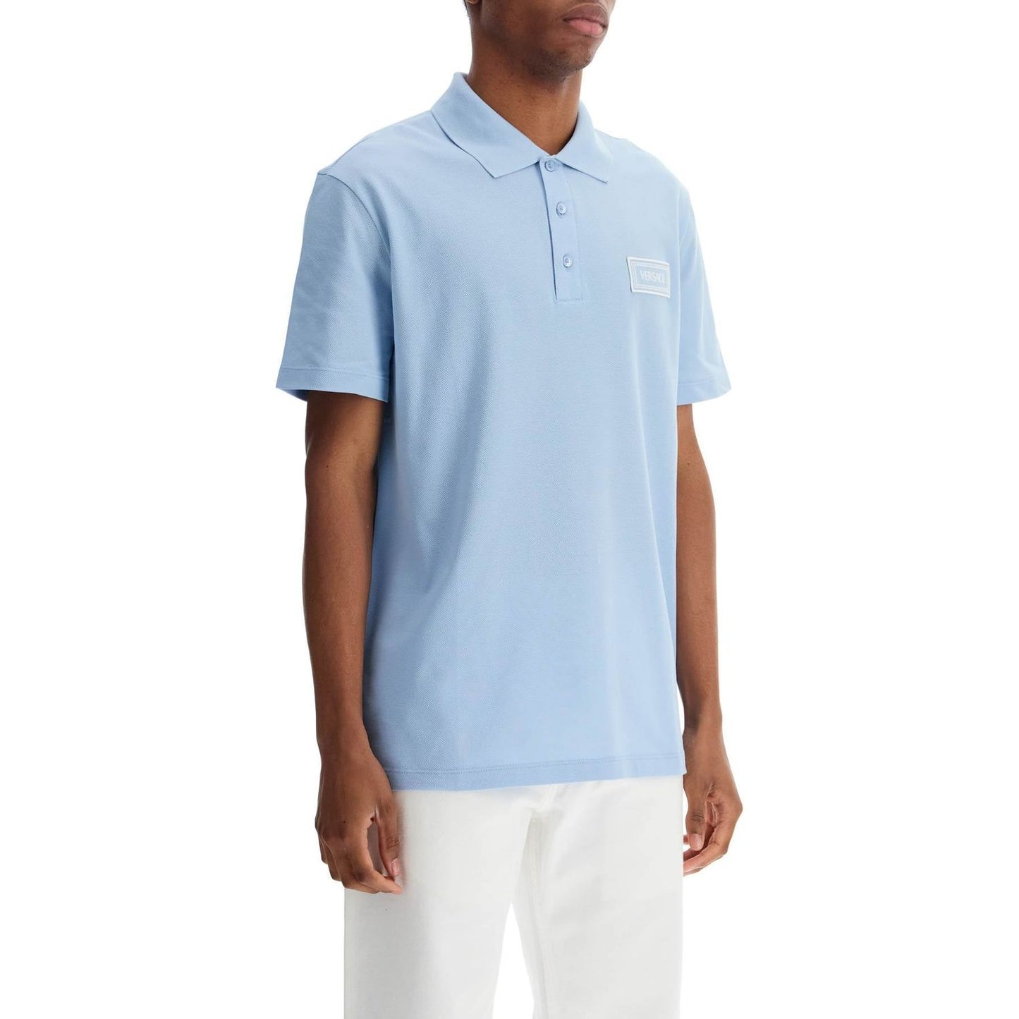 Versace short-sleeved polo shirt with logo Topwear Versace