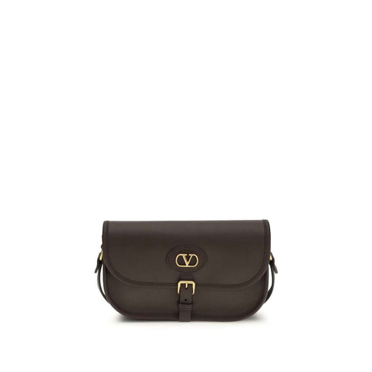 Valentino Garavani Brown Calf Leather Bos Taurus Shoulder Bag