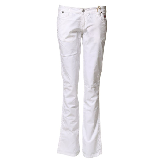 Roy Roger's White Low Waist Bootcut Flared Denim Trouser Jeans