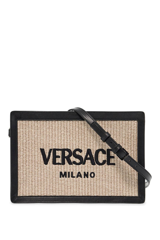 Versace raffia pouch for men