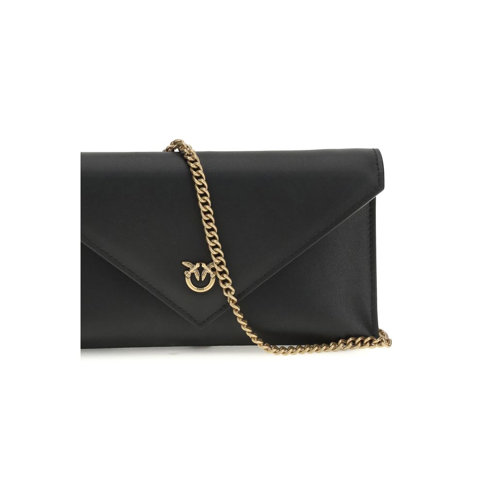 PINKO Black Calf Leather Bos Taurus Handbag