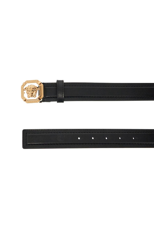 Versace leather medusa belt with Greek engraving