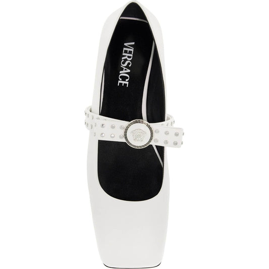 Versace gianni ribbon studded baller Flat Shoes Versace