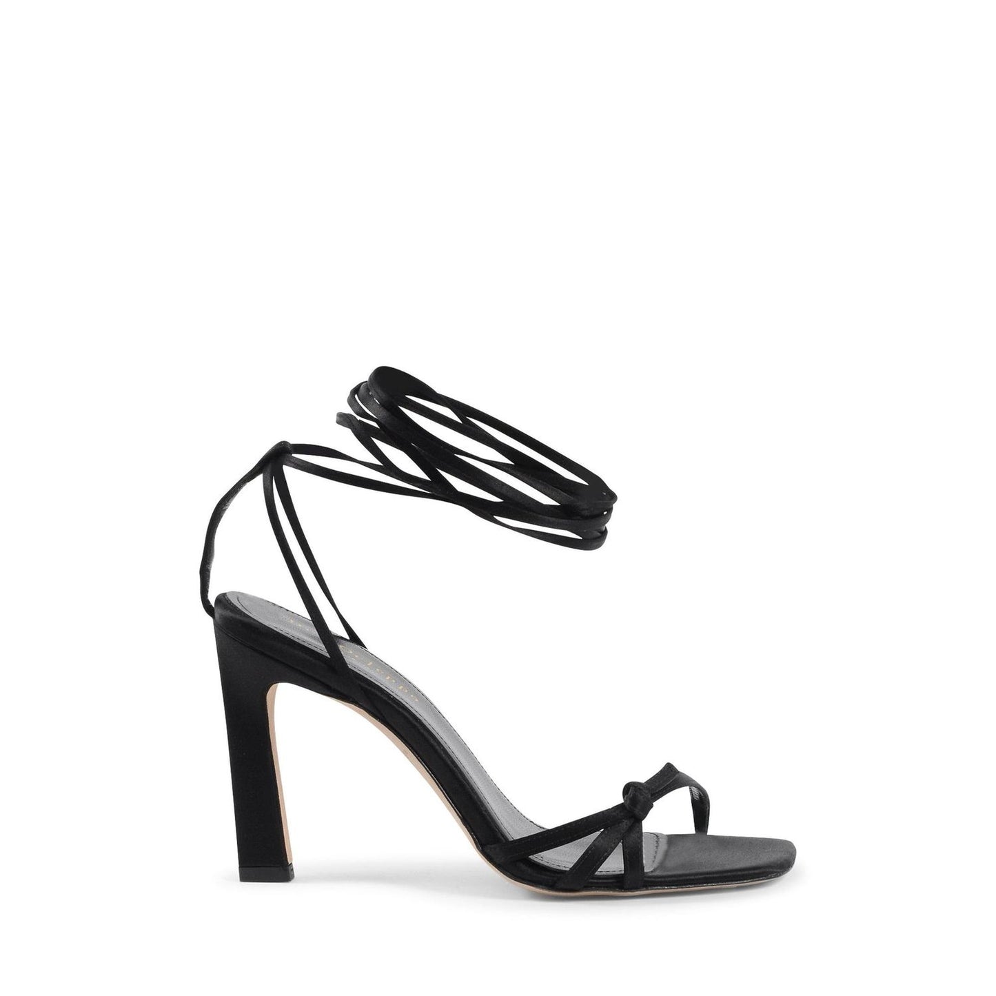 Dee Ocleppo Black Satin Strap-On Sandals