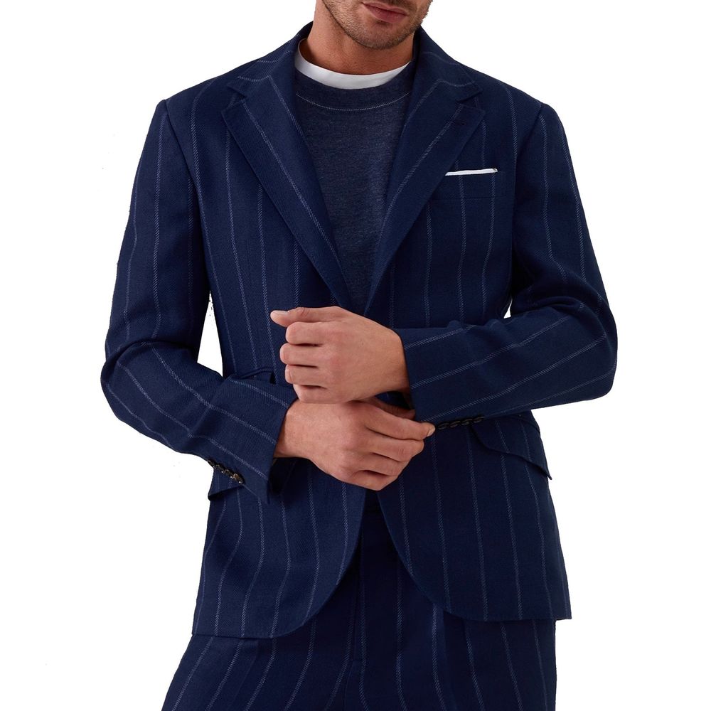 Brunello Cucinelli Blue Virgin Wool Coat
