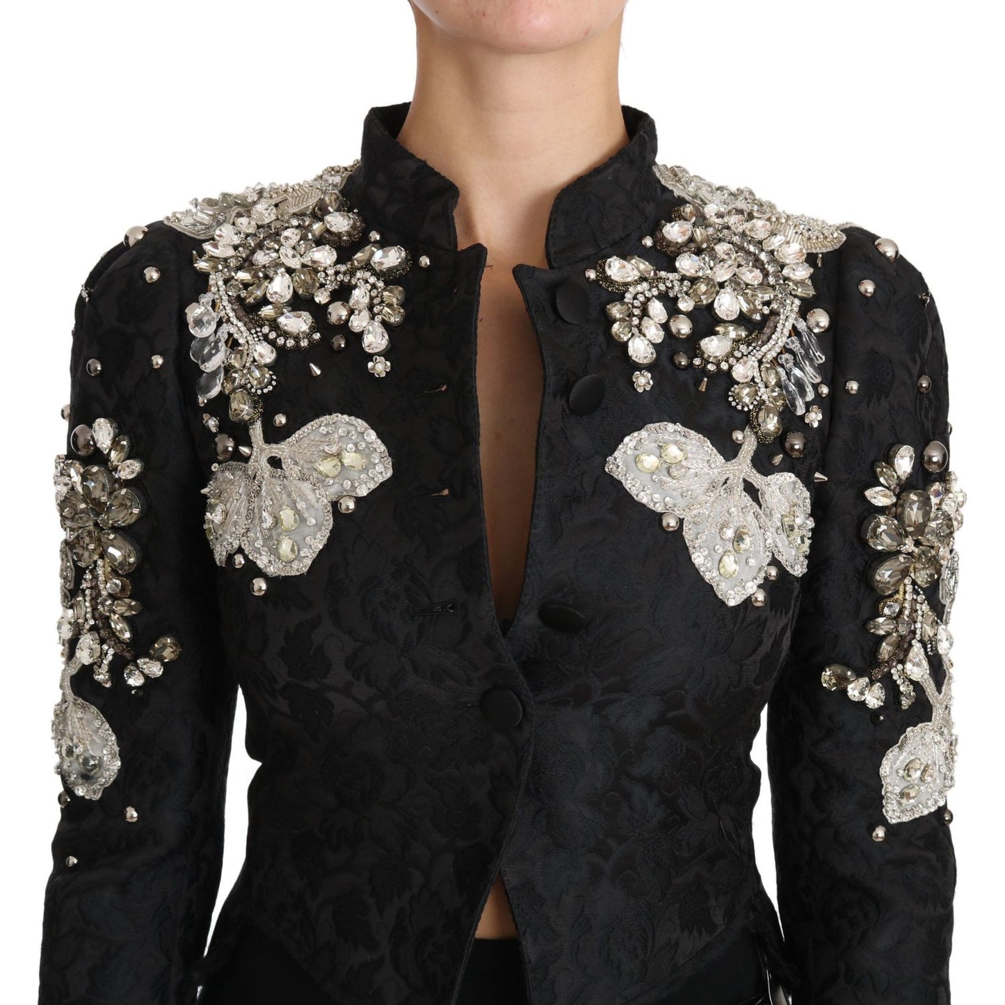 Dolce & Gabbana Elegant Black Silver Baroque Jacket Dolce & Gabbana