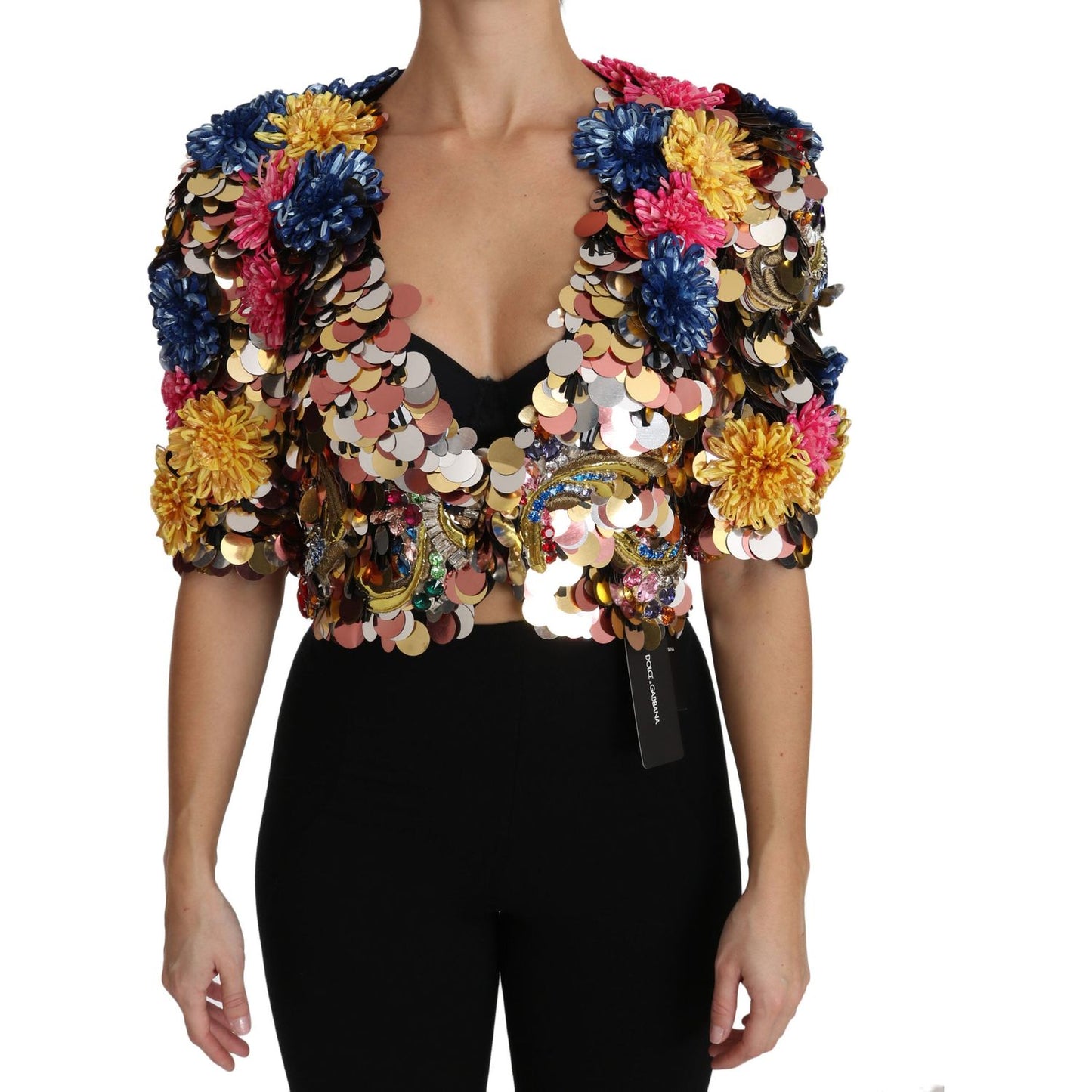 Dolce & Gabbana Enchanted Sicily Crystal-Embellished Short Jacket Dolce & Gabbana