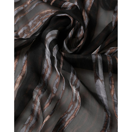 Dolce & Gabbana Black Stripes Silk Wrap Shawl Stole 193cm x 131cm Scarf