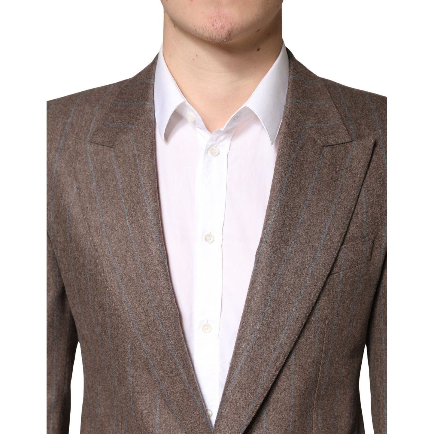 Dolce & Gabbana Brown Stripes Single Breasted Blazer