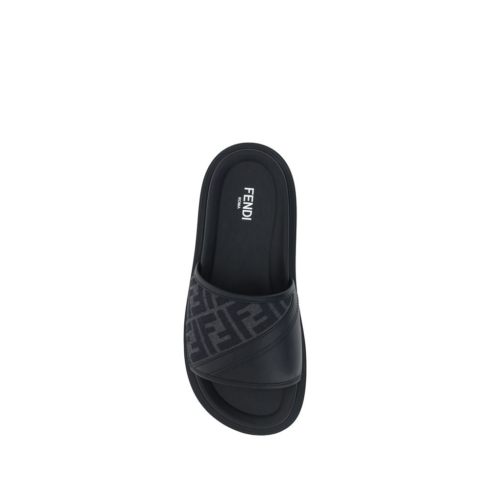 Fendi Gray Fabric Sandals 1728,72470364320,EU 38 | US 5,EU39/US6,EU40/US7,EU41/US8,EU42/US9,EU45/US12,Fendi,Flat - Sandals - Shoes,Gray,Men,New with tags,Sandals - Shoes,Shoes