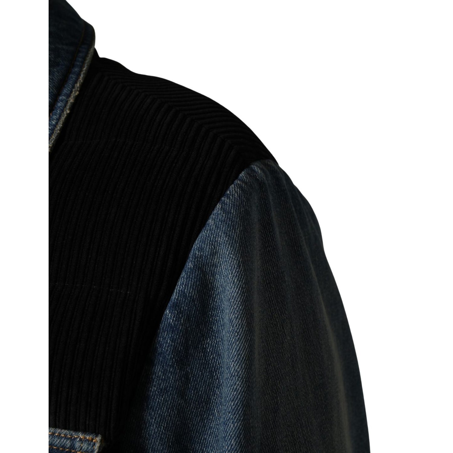 Dolce & Gabbana Black Blue Cotton Denim Blouson Men Jacket