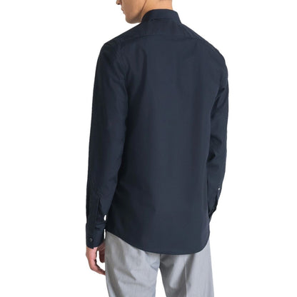 Antony Morato Blue Cotton Dress Shirt