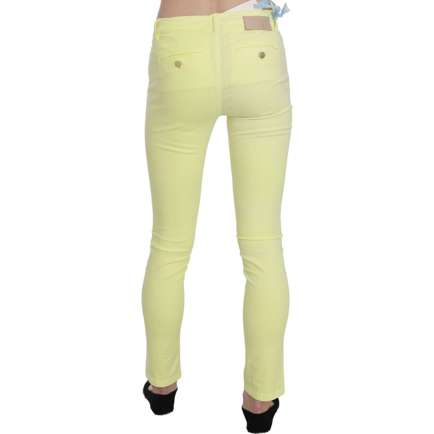 PINKO Chic Yellow Low Waist Skinny Casual Trousers PINKO