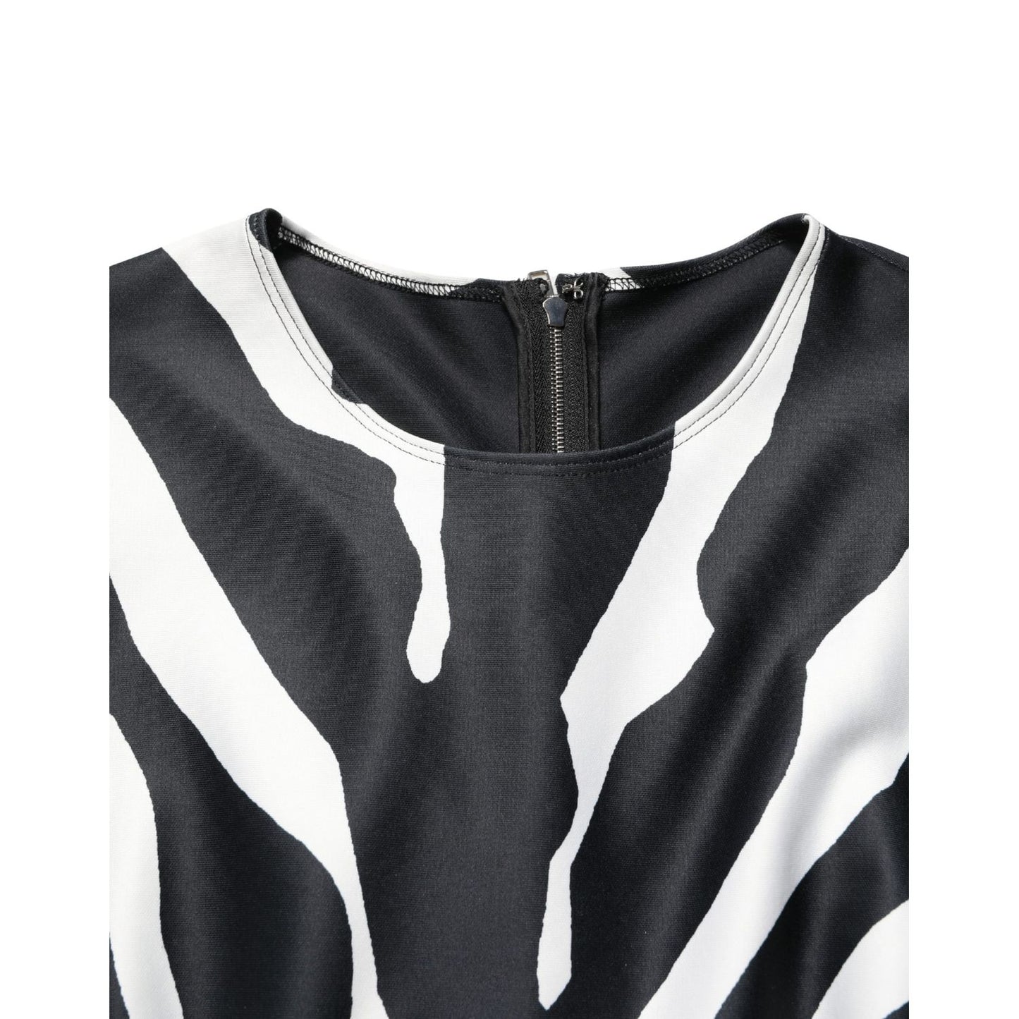 Dolce & Gabbana Black White Polyester Zebra Pattern Jumpsuit