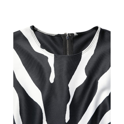 Dolce & Gabbana Black White Polyester Zebra Pattern Jumpsuit