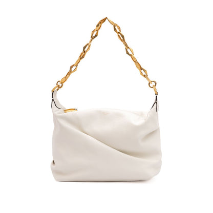 Jimmy Choo White Diamond Hobo Leather Shoulder Bag