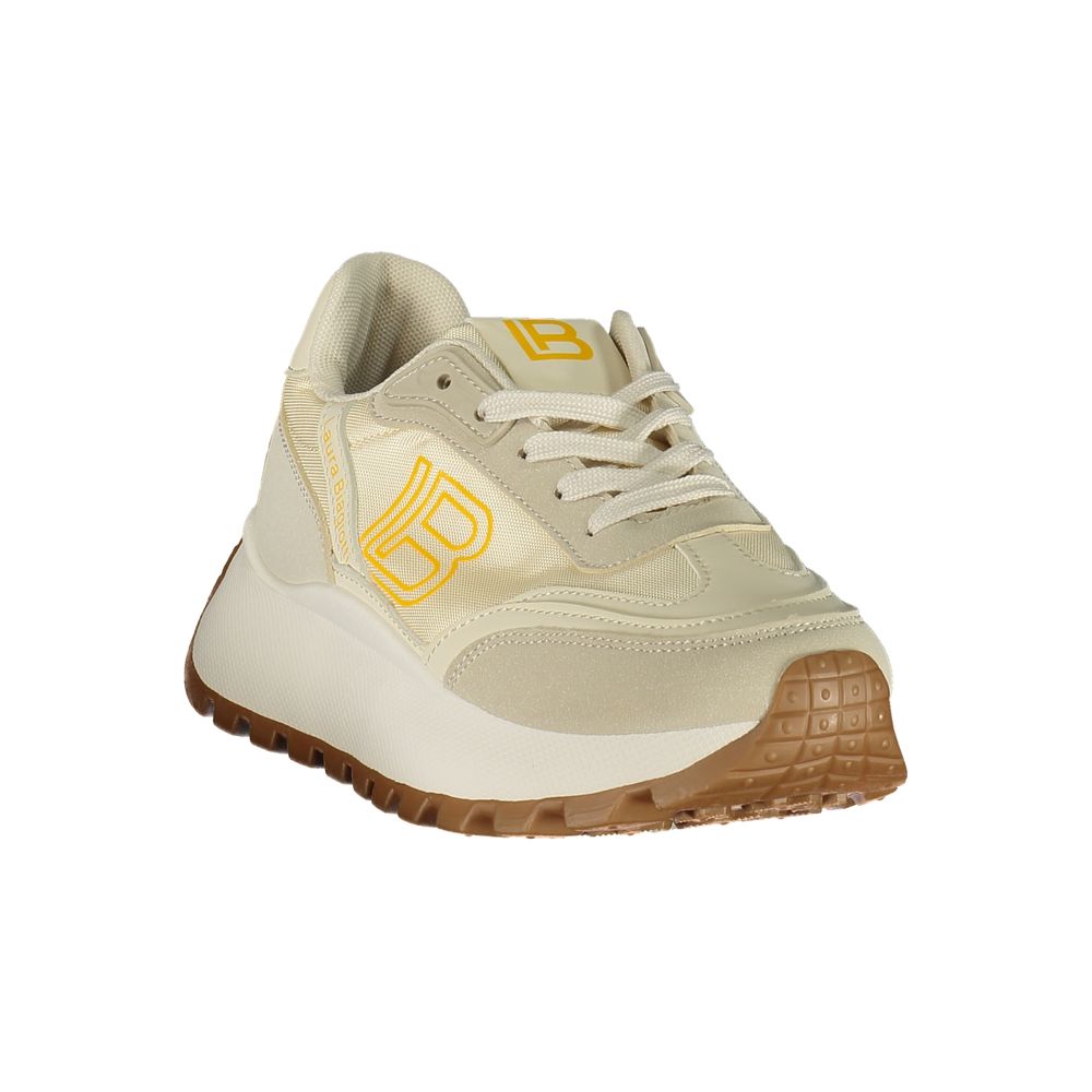 Laura Biagiotti Beige Polyester Athletic Sneakers