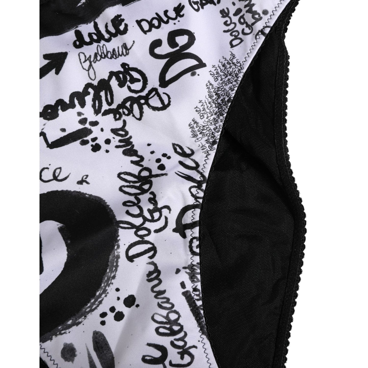 Dolce & Gabbana Black White Graphic Logo High Brief Underwear