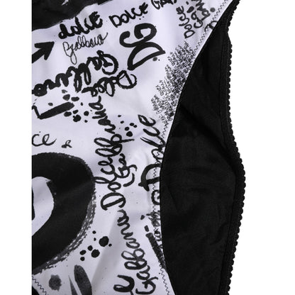Dolce & Gabbana Black White Graphic Logo High Brief Underwear