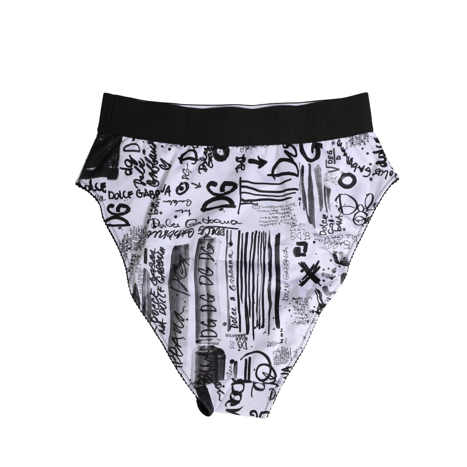 Dolce & Gabbana Black White Graphic Logo High Brief Underwear
