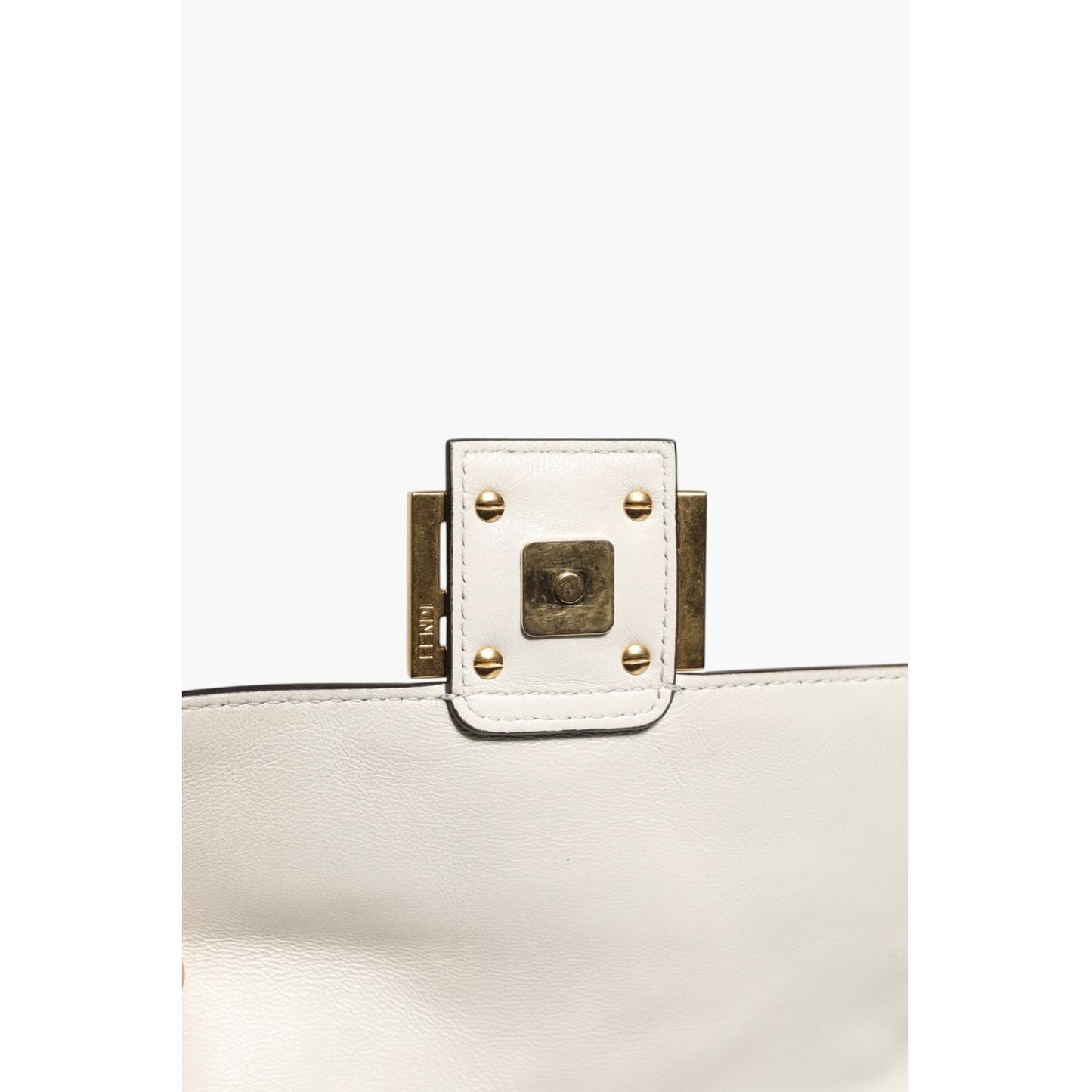 Fendi FF Embossed Baguette Nappa Leather Bag