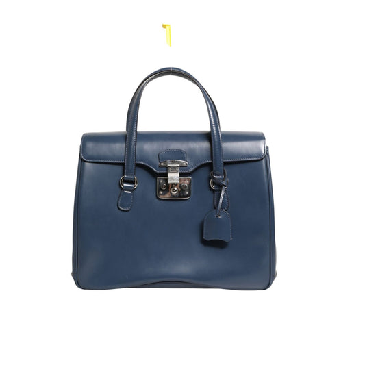 Gucci Blue Smooth Leather Lady Lock Shouler Bag