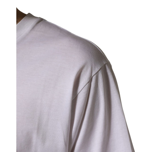 Dolce & Gabbana White Oversized Cotton Men Crew Neck T-shirt
