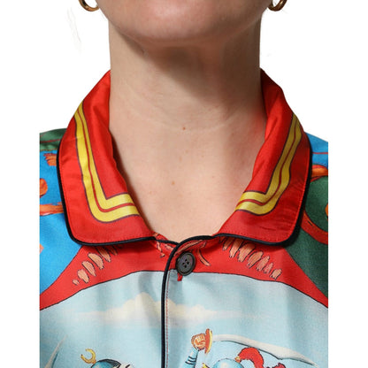 Dolce & Gabbana Multicolor Printed Long Sleeve Button Down Shirt Top