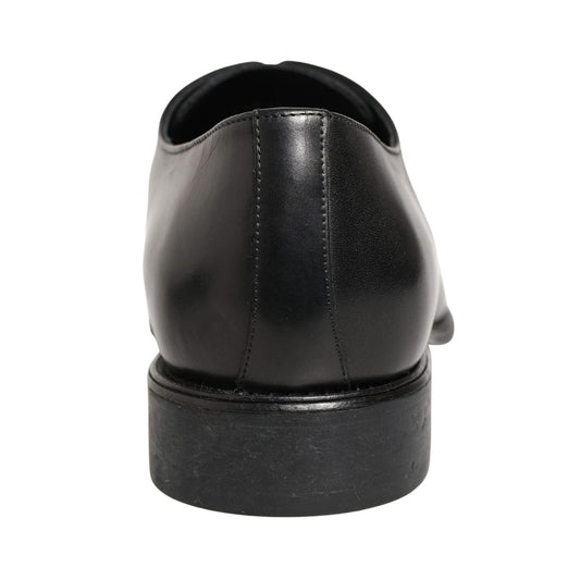 Dolce & Gabbana Black Calfskin Leather Derby Men Dress Shoes