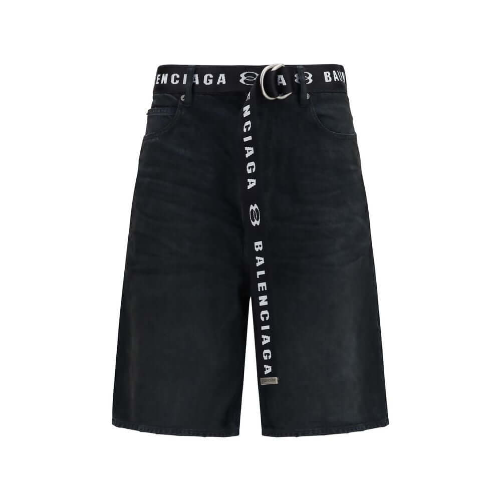Balenciaga Black Cotton Bermuda Shorts