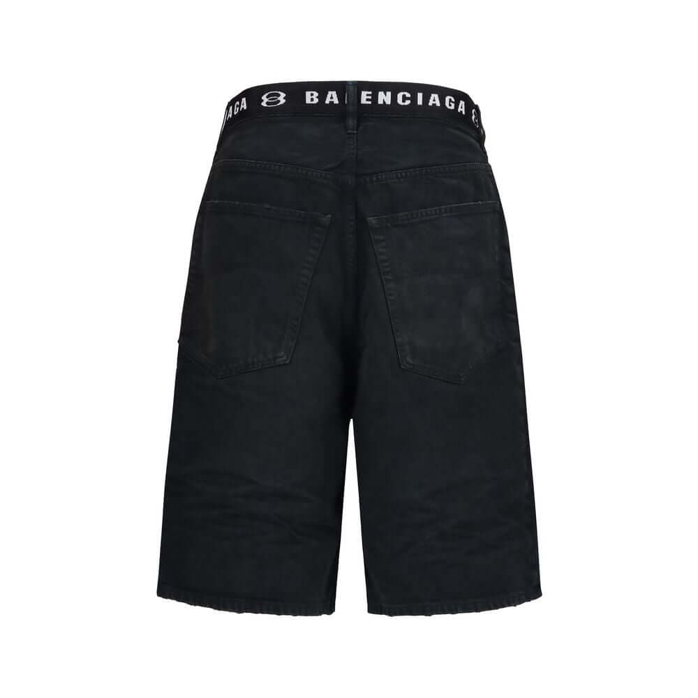 Balenciaga Black Cotton Bermuda Shorts