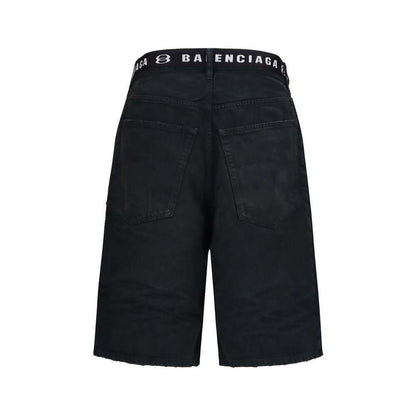 Balenciaga Black Cotton Bermuda Shorts