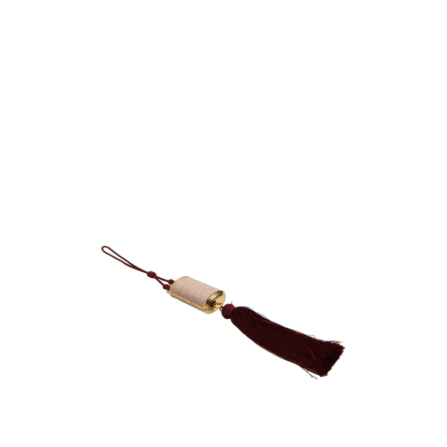 Dolce & Gabbana Pink Exotic Leather Mini Mirror Tassel Makeup Bag