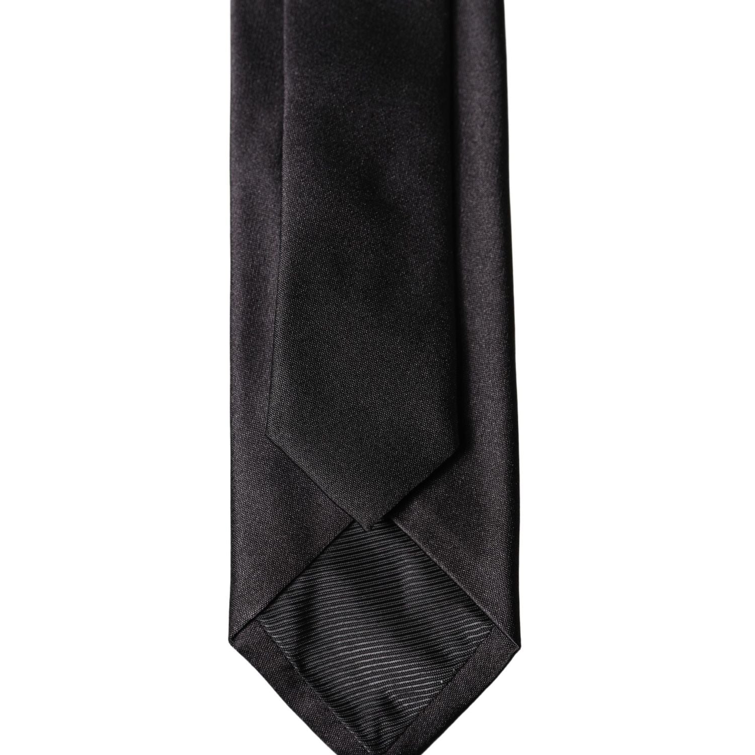 Dolce & Gabbana Black Solid 100% Silk Adjustable Men Tied Necktie Tie
