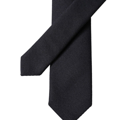 Dolce & Gabbana Black Solid 100% Silk Adjustable Men Tied Necktie Tie