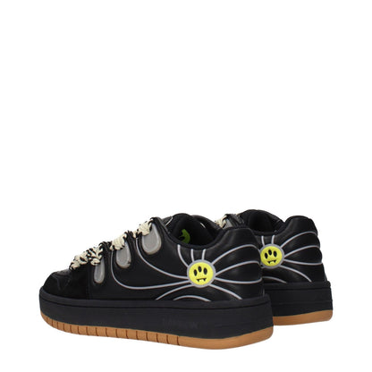 Barrow Black Leather Low Top Sneakers